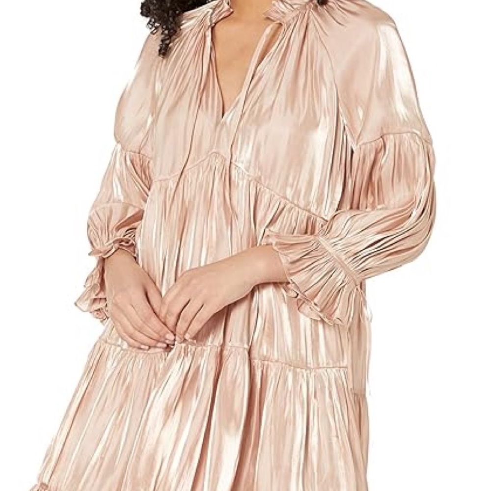 Cinq A Sept Pink/gold Pleated Dress